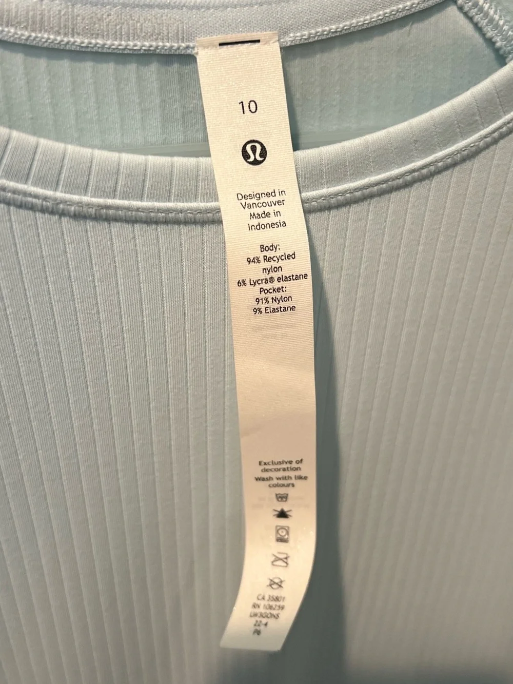 Lululemon Light Blue Ribbed Long-Sleeve Women’s Top